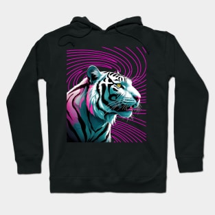 WHITE BENGAL TIGER NEON THEMED Hoodie